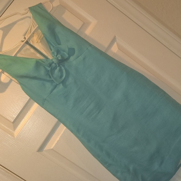 Kate Spade Viola Turquoise Linen Bow Shift Dress. SZ 2 - Picture 11 of 11